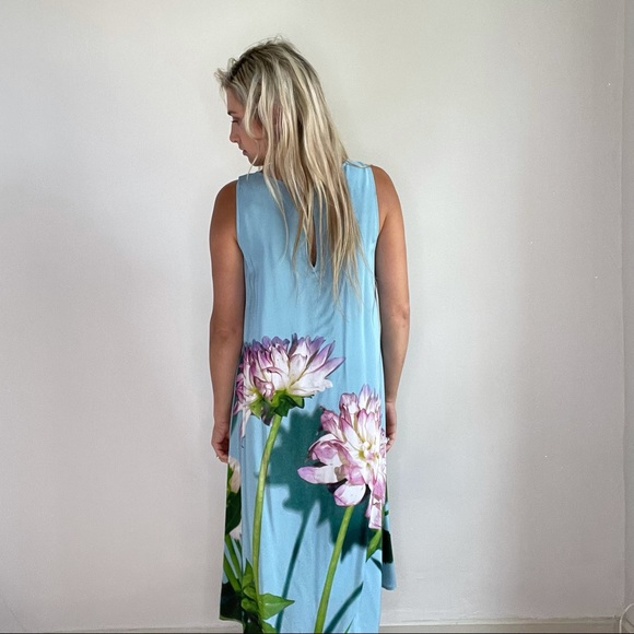 Anthropologie Blue & Purple Flower Tank Dress 8 - Picture 7 of 15